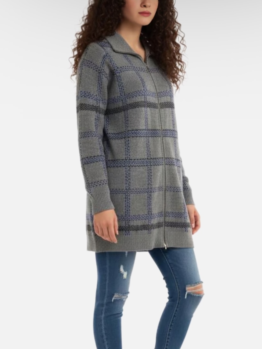 NWT Ham & Thread Grey Plaid Sweater
